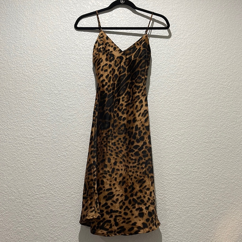 Leopard satin dress